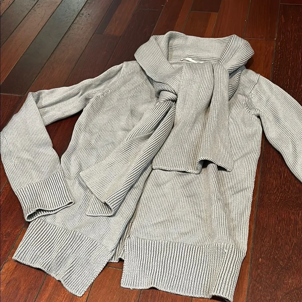 NFP New Form Perspectives Gray Knit Asymmetrical Sweater - Picture 3 of 5